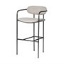 68563 - Parker 30" Seat Height Beige Fabric Seat Gun Metal Grey Metal Bar Stool