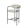 68561 - Parker II Beige Fabric Seat Gun Metal Grey Metal Counter Stool