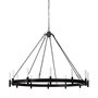 68594 - Decamp I (47.2"x36.2") Black Metal Chassis Glass Tube Twelve Light Chandelier 