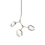 68591 - Desousa II (33.9"L x 8.8"W x 28"H) Champagne Metal Multi-Arm Three Light Chandelier