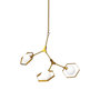 68590 - Desousa II (33.9"L x 8.8"W x 28"H) Brass-Toned Metal Multi-Arm Three Light Chandelier