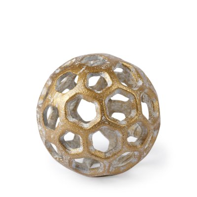 68604 - Moyer I (Small) 3L x 3W Gold Metal Hollow Decorative Orb