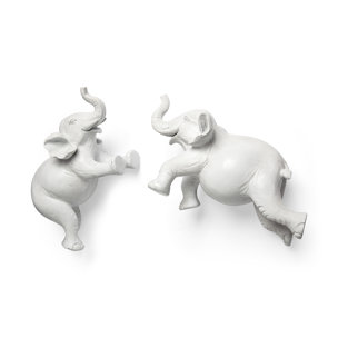 Maynard Set of 2 White Elephant Wall Decorations