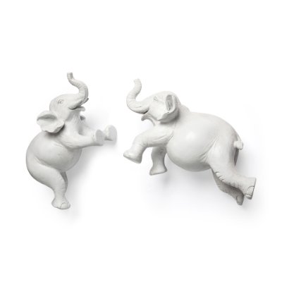 68582 - Maynard Set of 2 White Elephant Wall Decorations