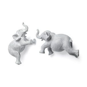 Maynard I  Set of 2 Grey Elephant Wall Decorations