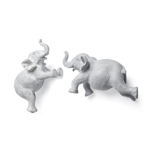 68581 - Maynard I  Set of 2 Grey Elephant Wall Decorations