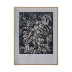 Vintage Fruit & Floral II by Megan Meagher Hand Embellished Framed Art Print Matted under Glass