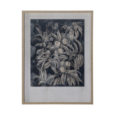 12964 - Vintage Fruit & Floral II by Megan Meagher Hand Embellished Framed Art Print Matted under Glass