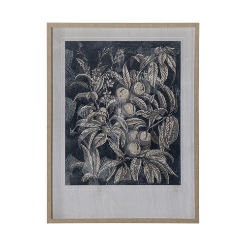 12964 - Vintage Fruit & Floral II by Megan Meagher Hand Embellished Framed Art Print Matted under Glass