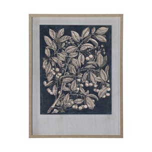 Vintage Fruit & Floral III by Megan Meagher Hand Embellished Framed Art Print Matted under Glass