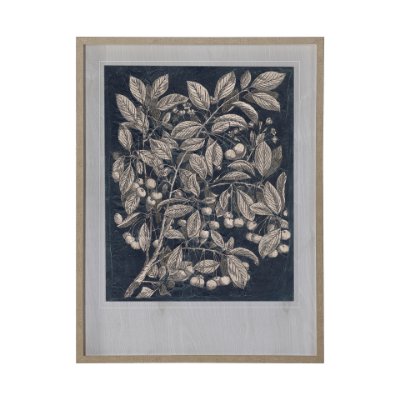 12965 - Vintage Fruit & Floral III by Megan Meagher Hand Embellished Framed Art Print Matted under Glass