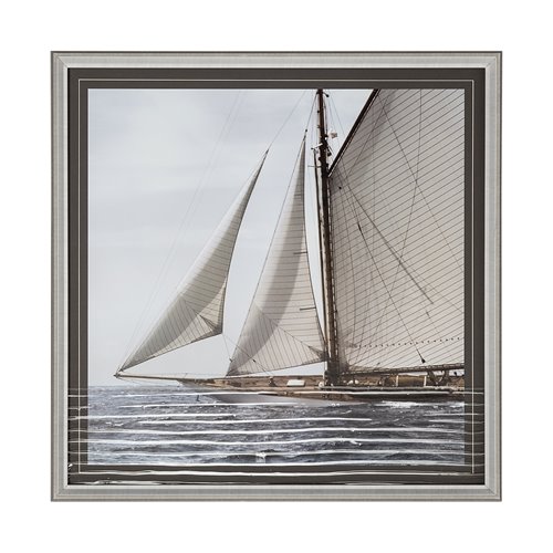 12966 - Sailing South by  Jorge Llovet a Hand Embellished Textured Framed Photo Art Print Matted under Glass
