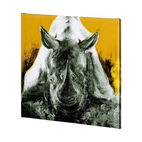 101461-L - Rhino Yellow by Mercana Studio a Hand Embellished Textured Canvas
