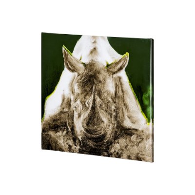 101462-S - Rhino Green by Mercana Studio a Hand Embellished Textured Canvas