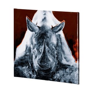 Rhino Burn Orange by Mercana Studio a Hand Embellished Textured Canvas