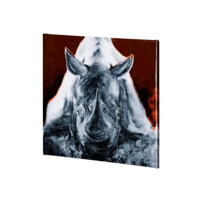 101463-S - Rhino Burn Orange by Mercana Studio a Hand Embellished Textured Canvas