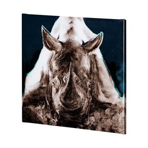 Rhino Blue by Mercana Studio a Hand Embellished Textured Canvas
