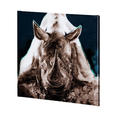 101464-L - Rhino Blue by Mercana Studio a Hand Embellished Textured Canvas