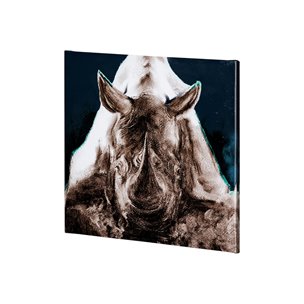 Rhino Blue by Mercana Studio a Hand Embellished Textured Canvas