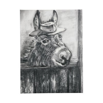 101474-L - Donkey II by Mercana Studio a Hand Embellished Textured Canvas