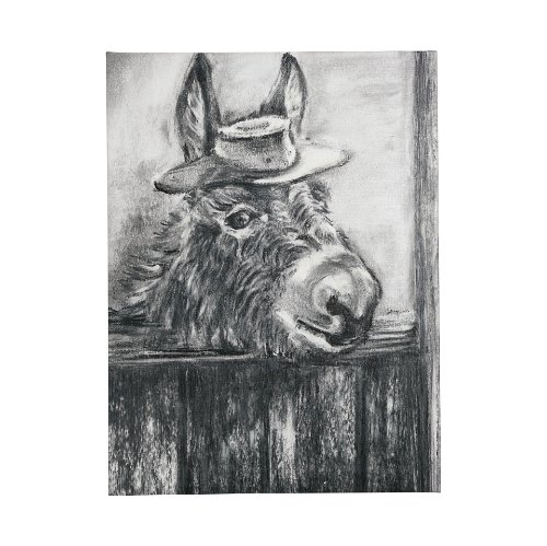 101474-L - Donkey II by Mercana Studio a Hand Embellished Textured Canvas