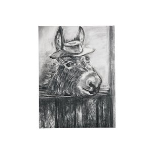 Donkey II by Mercana Studio a Hand Embellished Textured Canvas