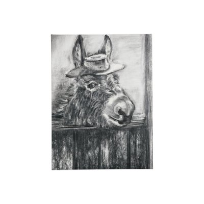 101474-S - Donkey II by Mercana Studio a Hand Embellished Textured Canvas