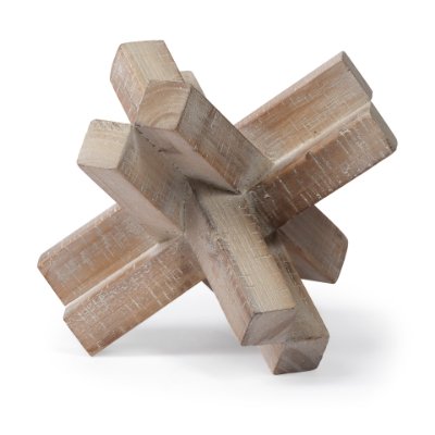 68645 - Vega I (Small) 6L x 6W Natural Wood Jack Object 