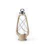 68637 - Zain I Small Brown Wooden Vintage Inspired Candle Holder Lantern