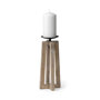 68636 - Astra Large Light Brown Wood Pedestal Base Table Candle Holder
