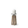 68635 - Astra Small Light Brown Wood Pedestal Base Table Candle Holder
