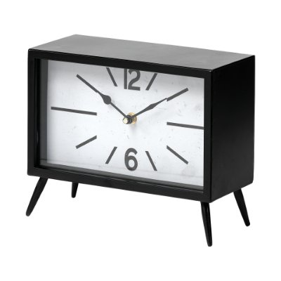 68552 - Lita Black Metal Rectangular Table Clock 
