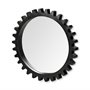 68551 - Alloy Cog 37" Round Black Metal Frame Mirror