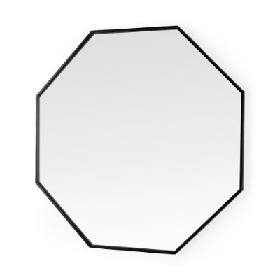 68548 - Helix 37" Octogon Black Metal Frame Mirror