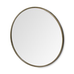 Piper 47.2L x 1.0W x 47.2H Large Gold Metal Round Wall Mirror