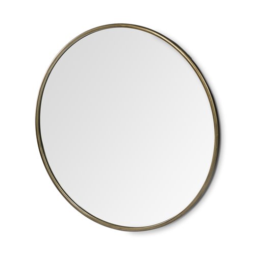 68545 - Piper 47.2L x 1.0W x 47.2H Large Gold Metal Round Wall Mirror