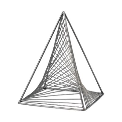 68536 - Risley 8L x 8W Gray Metal Triangular Decorative Object