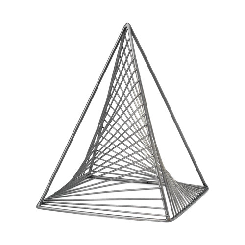 68536 - Risley 8L x 8W Gray Metal Triangular Decorative Object
