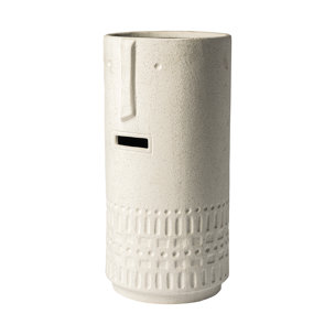 Jacob II Tall White Ceramic Smiling Face Vase