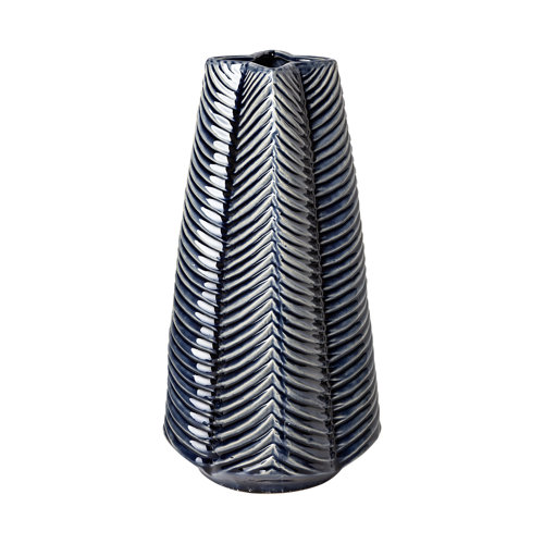 68616 - Bashir II Large Dark Navy Gloss Ceramic Vase 