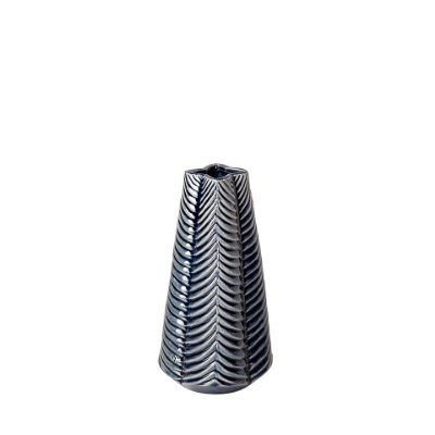 68615 - Bashir I Small Dark Navy Gloss Ceramic Vase 