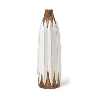 68614 - Sisko II Tall Rustic Brown White Ceramic Vase