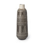 68612 - Riker III Large Dark Gray Cream Ceramic Vase