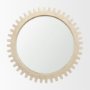 37140 - Cog Mirror 35" Round Natural Wood Frame Mirror