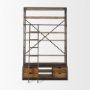 50031-AB - Brodie II Medium Brown Wood Black Ladder Four Shelf Shelving Unit 57L x 20.5W x94H