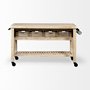 50349 - Columbia 62L x 28W x 36H I Light Brown Body w/ Black Iron Knobs Rolling Kitchen Island 