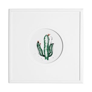 Cactus IV by Mercana Studio a Hand Embellished Textured Framed Art Print Matted under Glass