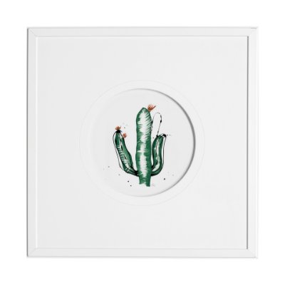 13055 - Cactus IV by Mercana Studio a Hand Embellished Textured Framed Art Print Matted under Glass