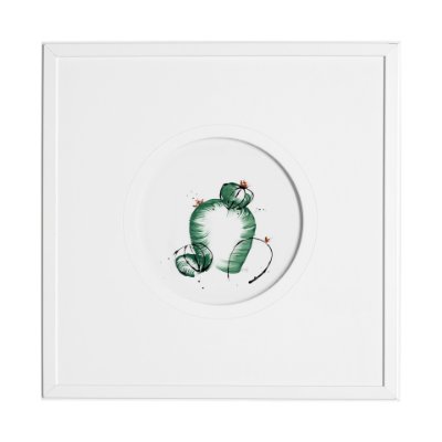 13054 - Cactus III by Mercana Studio a Hand Embellished Textured Framed Art Print Matted under Glass