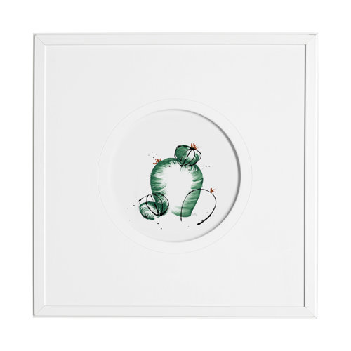 13054 - Cactus III by Mercana Studio a Hand Embellished Textured Framed Art Print Matted under Glass